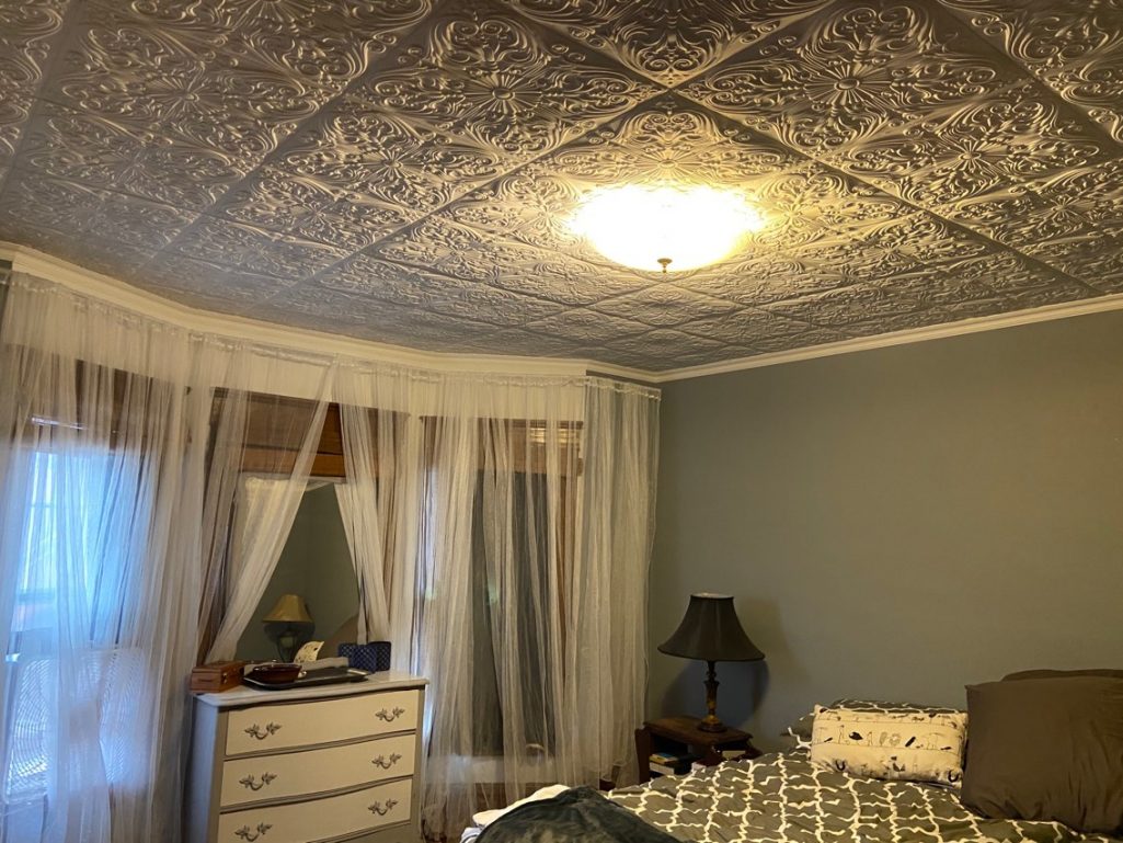 repair damaged plaster ceiling in master bedroom