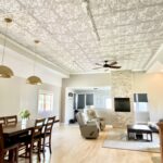 Faux Tin Ceiling Tile - 24 in x 24 in - #DCT 18 - White Matte Gold