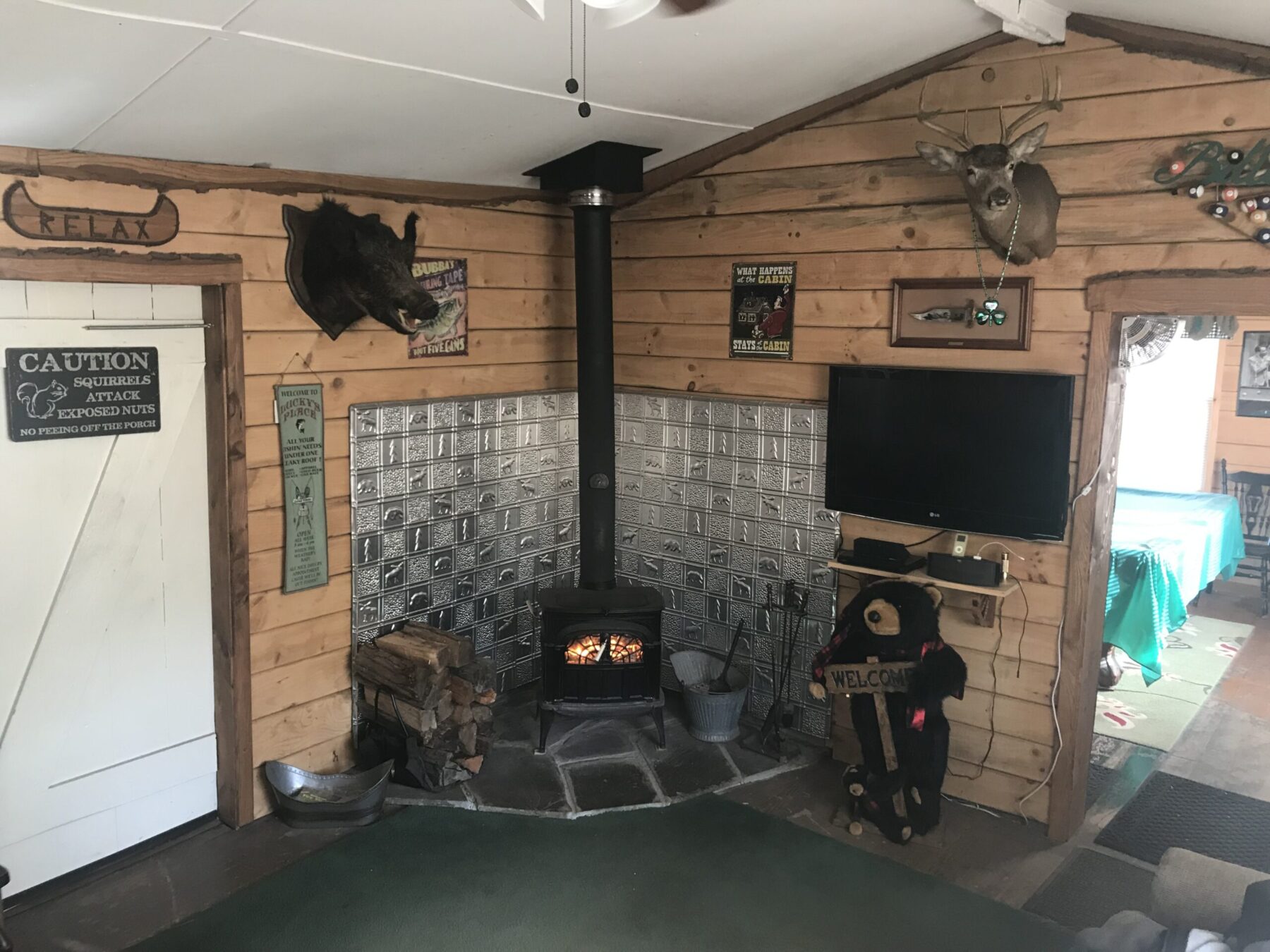 wood stove surround