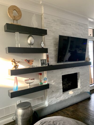 floating mantel and shelves