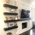 Floating mantel and shelves