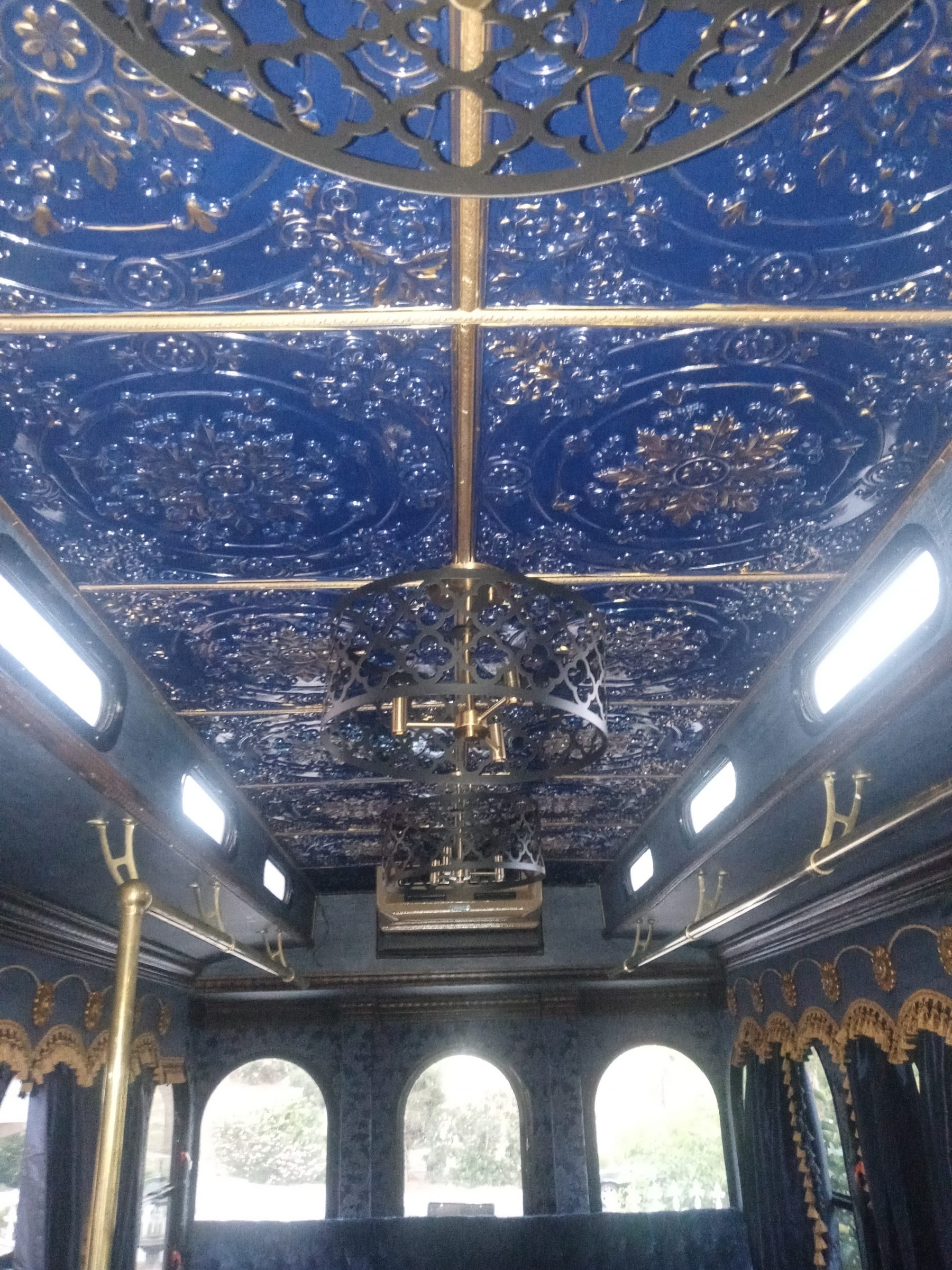 the parlour car ceiling in trolly 
