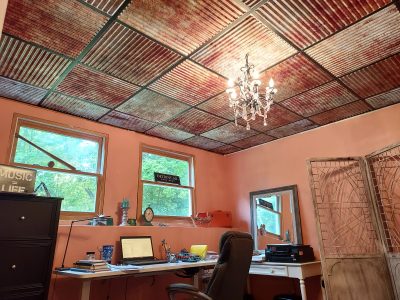  old tin roof turns elegant home office