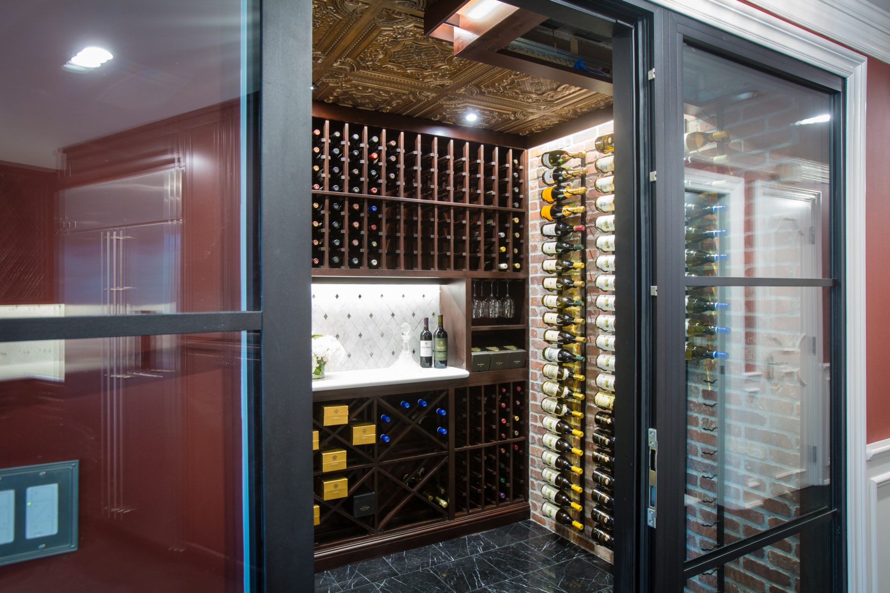 glamorous wine room