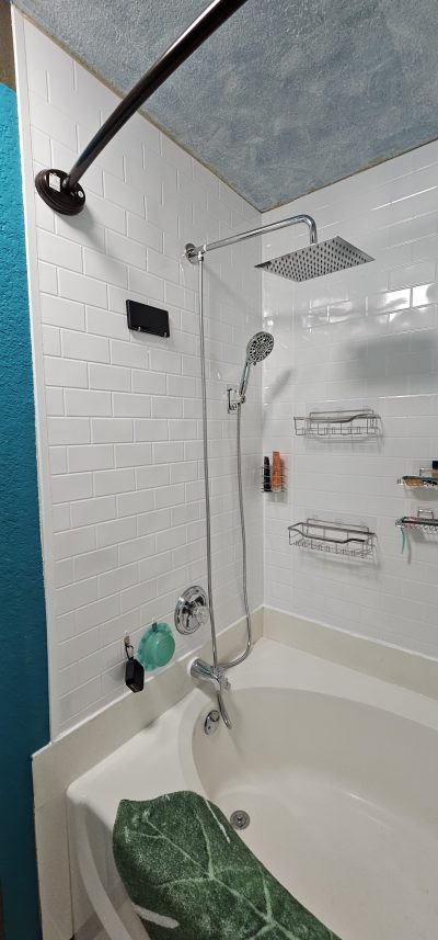 garden tub converted to shower tub