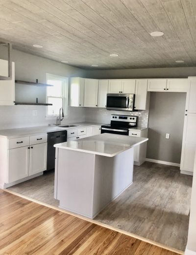 popcorn ceiling update in kitchen dining area