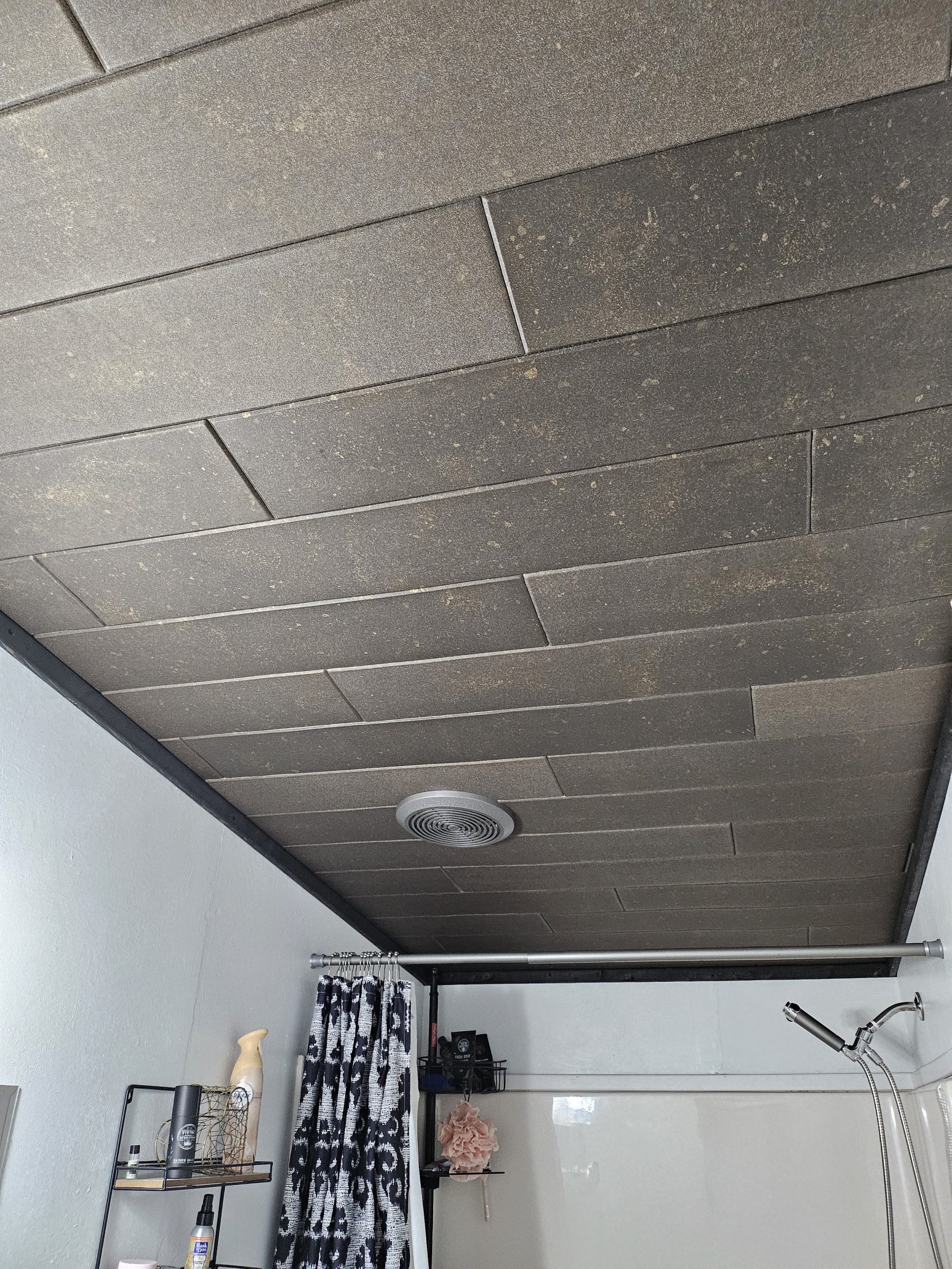 rusted steel bathroom ceiling