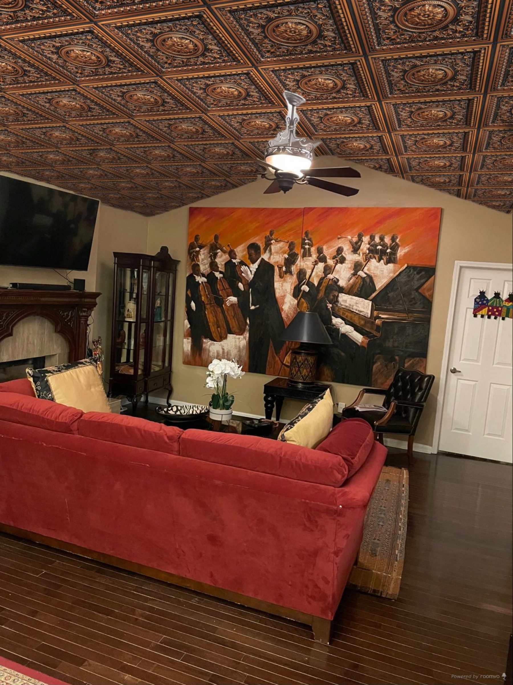 living room decorative tile ceiling