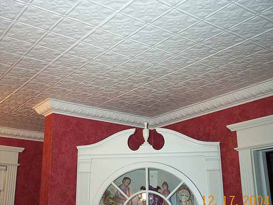 Princess Victoria Tin Ceiling Tile, White Faux Tin Ceiling Tiles