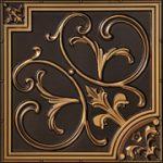 Lillies and Swirls - Faux Tin Ceiling Tile - 24"x24" - #204
