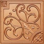 Lilies and Swirls - Faux Tin Ceiling Tile - 24"x24" - #204