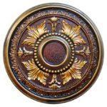 Gilded Leaves - FAD Hand Painted Ceiling Medallion - #CCMF-081