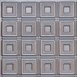 Dimensional Squares - Faux Tin Ceiling Tile - Glue up - 24"x24" - #153 - Silver