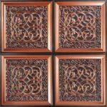 Lover's Knot - Faux Tin Ceiling Tile - Glue up - 24"x24" - #231 - Antique Copper