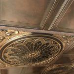 Rose Window - Faux Tin Ceiling Tile - 24"x24" - #238 - Antique Gold