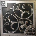 Lilies and Swirls - Faux Tin Ceiling Tile - 24"x24" - #204