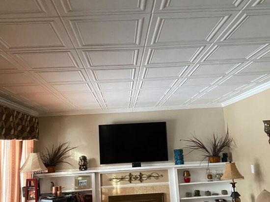Line Art Glue-up Styrofoam Ceiling Tile 20 in x 20 in – #R 24