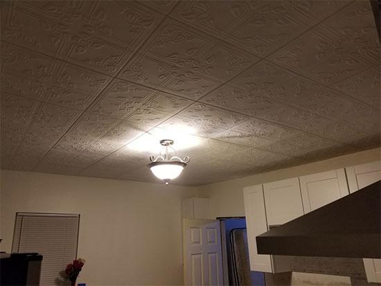 Ivy Leaves Glue up Styrofoam Ceiling Tile 20 in x 20 in #R37
